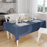 Bonamaison Tafelkleed, Anti-Mold, Sneldrogend, Waterdicht, 100% Polyester Tafellaken, Blauw, 140 x 160 Cm