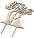 Cake Houten taarttopper voor bruidegom, levensboom, 17 x 18 cm.