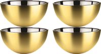 Svenska Living - 4x Kommetjes/schaaltjes - Mat Goud - RVS - D13 x 7 cm
