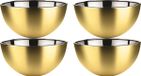 Svenska Living - 4x Kommetjes/schaaltjes - Mat Goud - RVS - D13 x 7 cm