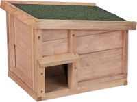 Relaxdays egelhuis, hout, egelhotel met bodem, 2 kamers, overwinteringsplek, tuin, HxBxD: 30 x 40 x 34 cm, lichtbruin