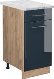 Vicco Fame-Line Keukenkasten – 40 cm, WB Marmer Donkerblauw hoogglans