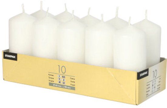 Papstar Stompkaarsen 40 mm Wit 10 Stuks