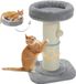 Poteau griffoir haut avec lit douillet - pour chats d'intérieur - gris - 1 pièce