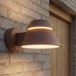 Lucande - LED wandlamp buiten - 1 licht - Aluminium, glas - H: 9.3 cm - bruin