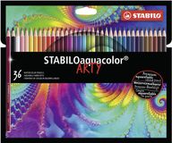 STABILO aquacolor, crayon aquarelle de qualité supérieure, étui ARTY avec 36 couleurs