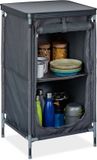 Merkloos Relaxdays campingkast opvouwbaar - 2 vakken - 87x47,5x47,5 cm - met tafelblad - grijs