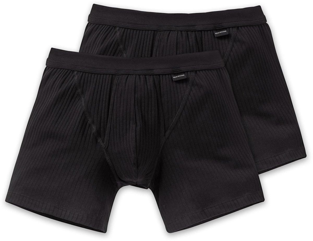 Schiesser Autentic 2P Heren Boxershort - Zwart - Maat L