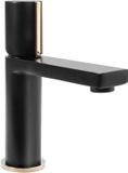 REA Icon Black/Gold Low Wastafelkraan