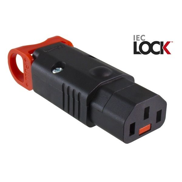 IEC LOCK C13 apparaatstekker met / zwart