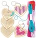Baker Ross Houten hart kruis steek sleutelhanger kits voor beginners (Pack van 5) borduurwerk set met draad voor kinderen