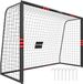 SPORTNOW Voetbaldoel 300x120x200 cm Metaal Zwart + Rood