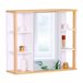 Merkloos Relaxdays Spiegelkast badkamer - 64 x 62 x 21 cm - bamboe