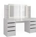 Vicco Kaptafel met licht Sherry Wit/Wit Hoogglans 158.2 cm met LED-spiegel