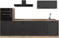 Vicco Complete keukeneenheid R-Line, Antraciet landelijk/Goudkleurig Eiken, 280 cm goudkleurig eiken werkblad