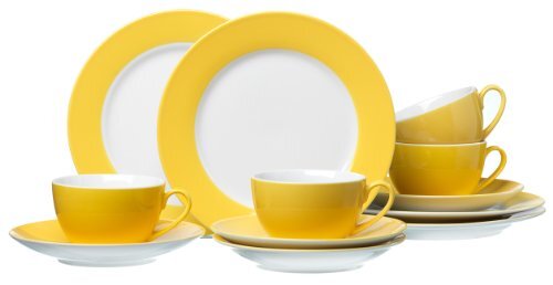 RITZENHOFF & BREKER Koffieservice Doppio, 12-delig, porseleinen servies, geel