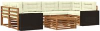 vidaXL - Hoek loungeset - 6 zitplekken - Polyester - Natuurlijk en crème