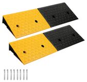 Rampe en caoutchouc, 100x25x5 cm, 2 pièces, noir-jaune, pour voitures et motos