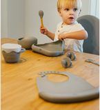 Siliconen Bol Baby bord met vakken, zuignap en deksel, groen, siliconen, BPA-vrij, vaatwasser- en magnetronbestendig