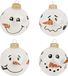 Luxe 4x boules de Noël en verre blanc bonhommes de neige 7 cm