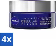 NIVEA Nachtcrème Cellular Expert Filler Anti-Aging 50 ml - Voordeelverpakking - 4 stuks