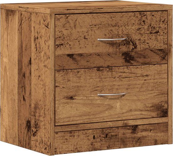vidaXL Nachtkastje 40x30x40 cm bewerkt hout oud houtkleurig