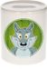 Shoppartners Bv Loup joyeux tirelire animal 9 cm - céramique - tirelires pour enfants
