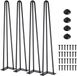Omgoods Pieds de table 72 cm - Set de 4 - Pieds épingle - Pieds de meuble - Pieds en acier - Noir, avec 3 tiges