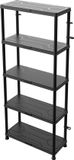 Baulich Kunststof Rek 175×74×32 cm - 5 Legplanken - Draagvermogen 125 kg - Klikmontage - Zwart