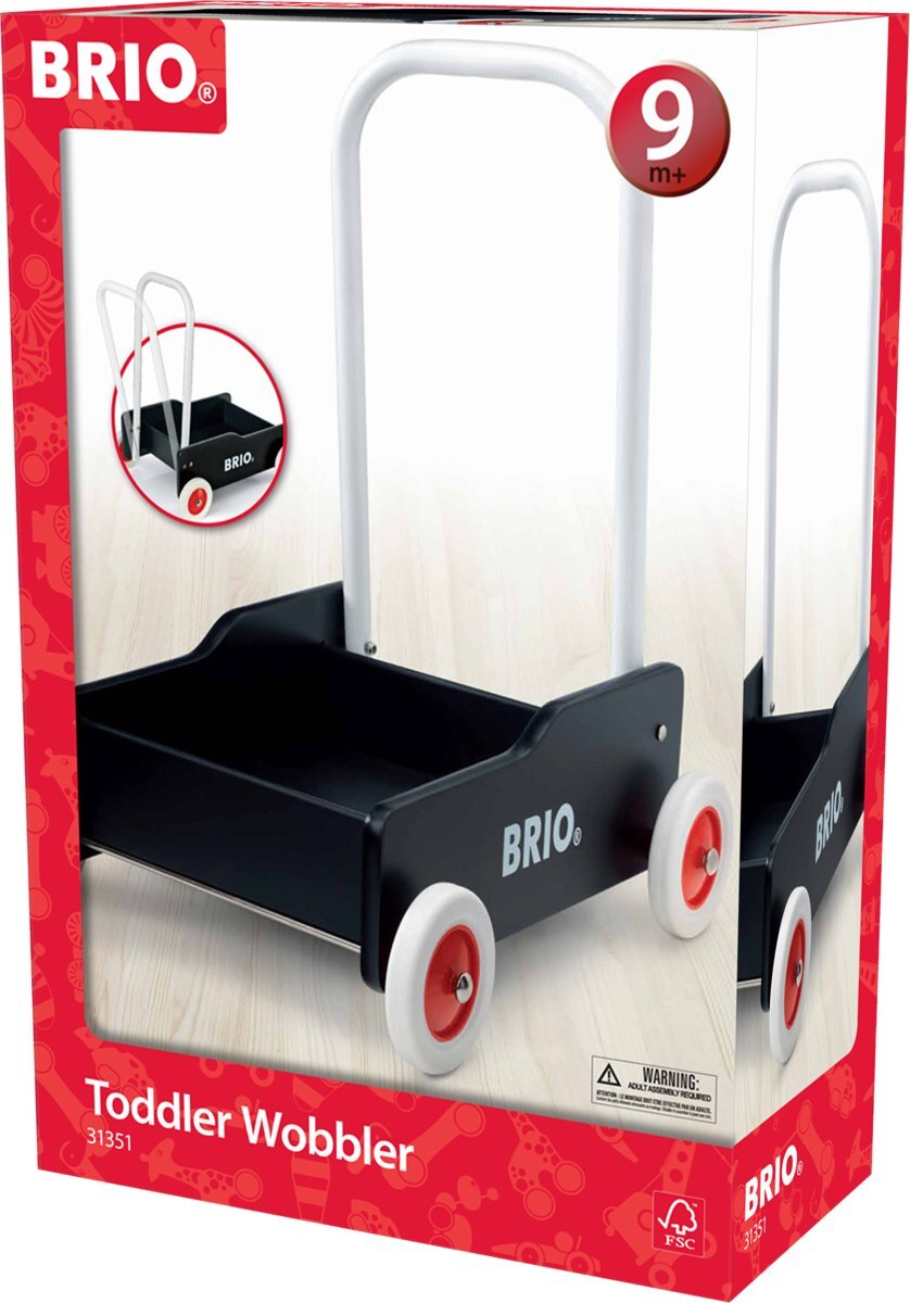 brio loopwagen – zwart