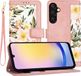 Techsuit Hoesje geschikt voor Samsung Galaxy A25 - FlipCraft Book Wallet Case met koord - Sweetheart Pink
