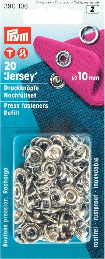 Prym Jersey Drukknopen 10mm - Navulling voor baby- en kinderkleding