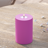 Deluxe Homeart LED-Blockkerzen für den Außenbereich Ø 10 x 15 cm Magenta