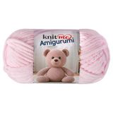 Knit Me Amigurumi Fluwelen chenillegaren, dik garen om te haken, 50 g/55 m, superzacht polyester voor teddy's, pluche speelgoed en dekens, EN71-3 en Oeko-Tex gecertificeerd, 5,5 mm haak (babyroze)