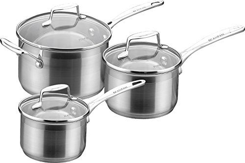 SCANPAN sc71060000 set met 3 potten met deksel roestvrij staal 1,2 l – 1,8 l – 2,5 l