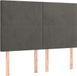vidaXL Hoofdbord Donkergrijs Fluweel 144x5x118/128 cm