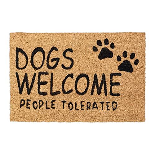 Relaxdays Deurmat Kokos Dogs Welcome - 60x40 cm