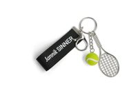 Pigna, Jannik Sinner Tennissleutelhanger met ring en haak, 1 stuk, Zilver, Normale, sinner