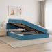 vidaXL Opbergbed met hoofdeinde Donkerblauw 160 x 200 cm Fluweel