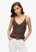 Superdry Gehaakt Camitopje Dames Bruin Katoen/Polyester V-hals Mouwloos