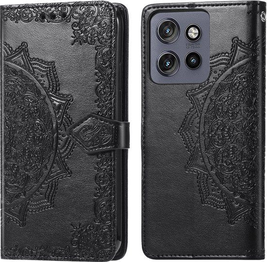 imoshion Hoesje - Geschikt voor Motorola Edge 60 Neo / Motorola ThinkPhone 25 / Motorola Edge 50 Neo - Mandala Bookcase - Zwart
