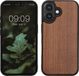 kwmobile telefoonhoesje geschikt voor Apple iPhone 16 - Hoesje met bumper in donkerbruin - Backcover - hout