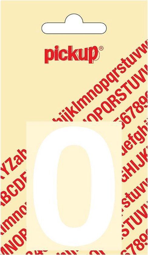 Pickup plakcijfer Helvetica 60 mm - wit 0