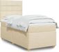 vidaXL Boxspringbed met matras, crème, 90x190 cm, met stoffen bekleding