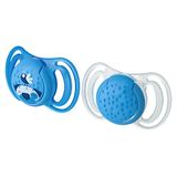 Neobaby Lichte fopspeen met anatomisch dak van siliconen mini 0 maanden + 2 stuks, blauw