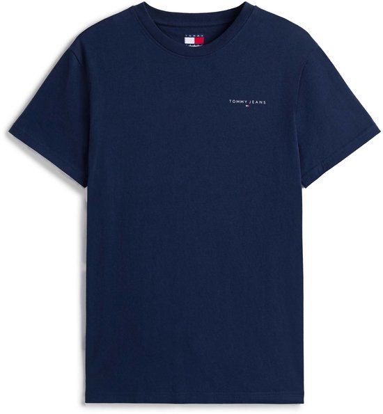 Tommy Jeans TJM Slim Linear Chest Tee Ext DM0DM21780 T-shirt S/S Heren - Blauw - XL