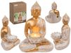 Out of the blue Decoratieve figuur, Boeddha, met theelichthouder, ca. 13,5 x 9 x 19,5 cm, van polyresin, in geschenkverpakking