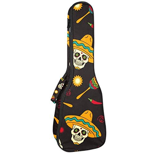 Mersov Tenor Ukulele Gigbag Waterdichte Ukelele Case Gewatteerde Rugzak - Mexico Suiker Skull Ontwerp
