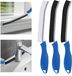 Brosse de nettoyage pour fentes - Multifonctionnel - Set de 3 - Plastique et Acier inoxydable - Bleu