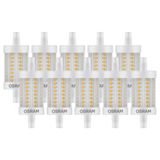 Osram 10 x LED Leuchtmittel Stab 78mm Line 6,5W = 60W R7s klar 806lm warmweiß 2700K 330°
